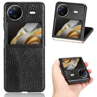 For vivo X Flip Crocodile Texture PU Phone Case(Black)