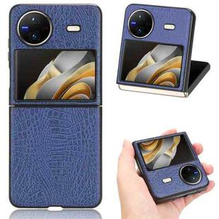For vivo X Flip Crocodile Texture PU Phone Case(Blue)