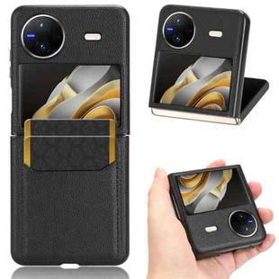 For vivo X Flip Litchi Texture Card Slots Back Cover Phone Case(Black)