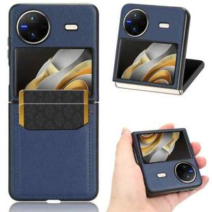 For vivo X Flip Litchi Texture Card Slots Back Cover Phone Case(Blue)