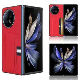 For vivo X Fold2 Litchi Texture Card Slots Back Cover Phone Case(Red)