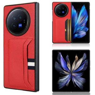 For vivo X Fold3 Litchi Texture Card Slots Back Cover Phone Case(Red)