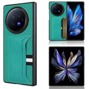 For vivo X Fold3 Litchi Texture Card Slots Back Cover Phone Case(Green)
