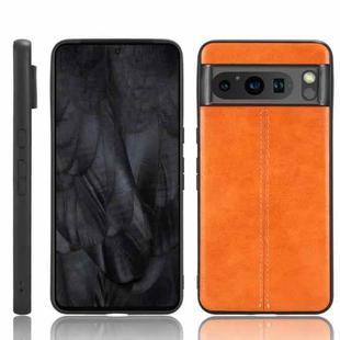 For Google Pixel 8 Sewing Cow Pattern Skin PC + PU + TPU Phone Case(Orange)