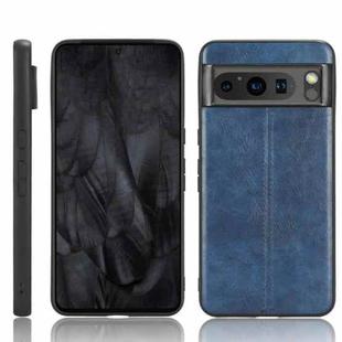 For Google Pixel 8 Sewing Cow Pattern Skin PC + PU + TPU Phone Case(Blue)