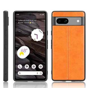 For Google Pixel 7a Sewing Cow Pattern Skin PC + PU + TPU Phone Case(Orange)