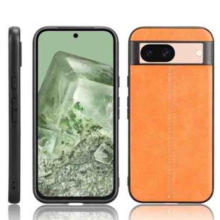 For Google Pixel 8a Sewing Cow Pattern Skin PC + PU + TPU Phone Case(Orange)