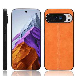 For Google Pixel 9 Pro Sewing Cow Pattern Skin PC + PU + TPU Phone Case(Orange)