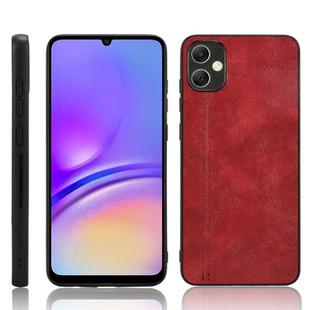 For Samsung Galaxy A05 4G Cow Pattern Sewing Back Cover Phone Case(Red)