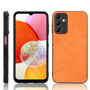 For Samsung Galaxy A15 4G Cow Pattern Sewing Back Cover Phone Case(Orange)