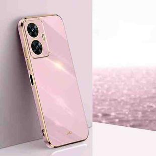 For Realme C55 XINLI Straight Edge 6D Electroplate TPU Phone Case(Cherry Purple)