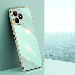 For Realme C53 2023 XINLI Straight Edge 6D Electroplate TPU Phone Case(Mint Green)