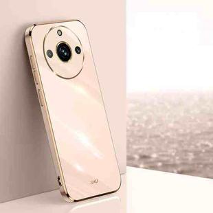 For Realme 11 5G XINLI Straight 6D Plating Gold Edge TPU Phone Case(Pink)