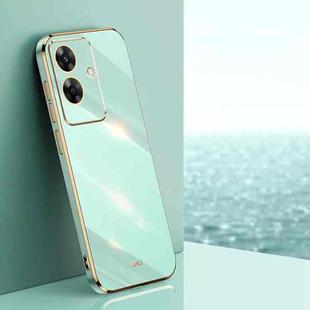 For Realme Note 60 4G XINLI Straight 6D Plating Gold Edge TPU Phone Case(Mint Green)