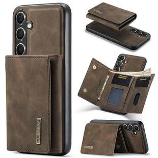 For Samsung Galaxy S24 5G DG.MING M1 Series 3-Fold Multi Card Wallet + Magnetic Phone Case(Coffee)