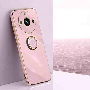 For Realme 11 Pro+ 5G XINLI Straight Edge 6D Electroplate TPU Phone Case with Ring Holder(Cherry Purple)