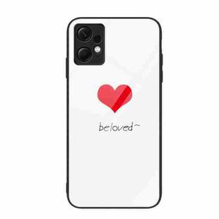 For Xiaomi Redmi Note 12 4G Global Colorful Painted Glass Phone Case(Red Heart)