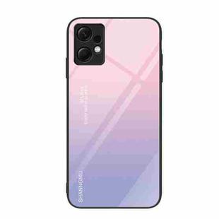 For Xiaomi Redmi Note 12 4G Global Colorful Painted Glass Phone Case(Purple Sky)