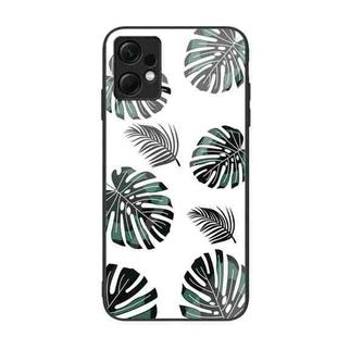 For Xiaomi Redmi Note 12 4G Global Colorful Painted Glass Phone Case(Banana Leaf)