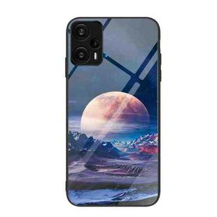 For Xiaomi Redmi Note 12 Turbo Colorful Painted Glass Phone Case(Moon Hill)