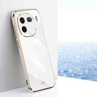 For vivo iQOO 12 Pro 5G XINLI Straight Edge 6D Electroplate TPU Phone Case(White)