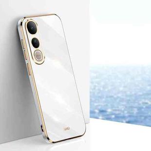 For vivo V50 Lite XINLI Straight Edge 6D Electroplate TPU Phone Case(White)