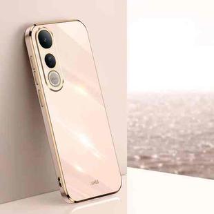 For vivo V50 Lite XINLI Straight Edge 6D Electroplate TPU Phone Case(Pink)