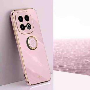For vivo iQOO 13 XINLI Straight Edge 6D Electroplate TPU Phone Case with Ring Holder(Cherry Purple)