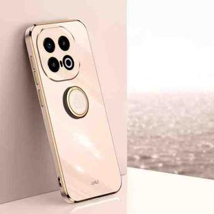 For vivo iQOO 13 XINLI Straight Edge 6D Electroplate TPU Phone Case with Ring Holder(Pink)