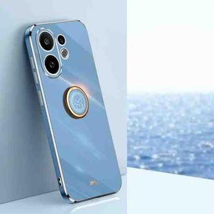 For vivo S30 5G XINLI Straight Edge 6D Electroplate TPU Phone Case with Ring Holder(Celestial Blue)