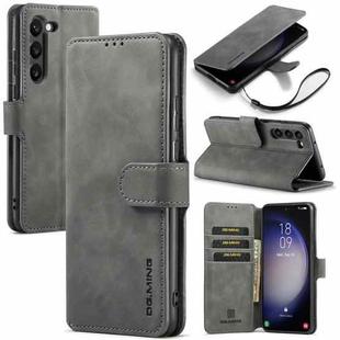 For Samsung Galaxy S23 5G DG.MING Retro Oil Edge Flip Leather Phone Case(Grey)