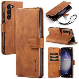 For Samsung Galaxy S23+ 5G DG.MING Retro Oil Edge Flip Leather Phone Case(Brown)