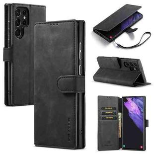 For Samsung Galaxy S23 Ultra 5G DG.MING Retro Oil Edge Flip Leather Phone Case(Black)