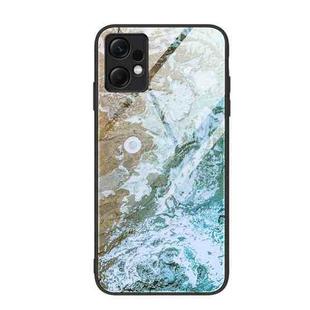 For Xiaomi Redmi Note 12 4G Global Marble Pattern Glass Protective Phone Case(Beach)