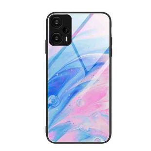 For Xiaomi Redmi Note 12 Turbo Marble Pattern Glass Protective Phone Case(Pink)