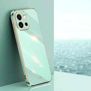 For OnePlus 13T XINLI Straight Edge 6D Electroplate TPU Phone Case(Mint Green)