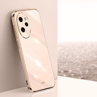 For Honor 100 Pro XINLI Straight Edge 6D Electroplate TPU Phone Case(Pink)