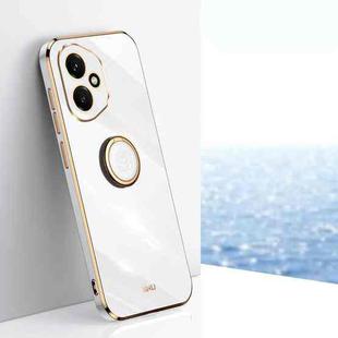 For Honor 400 Global 156.5mm XINLI Straight Edge 6D Electroplate TPU Phone Case(White)