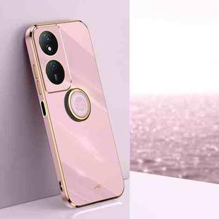 For Honor Play 50 Plus 5G XINLI Straight Edge 6D Electroplate TPU Phone Case with Ring Holder(Cherry Purple)