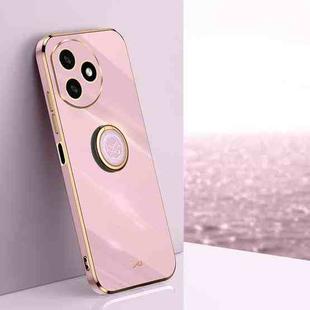 For Honor X50i+ 5G XINLI Straight Edge 6D Electroplate TPU Phone Case with Ring Holder(Cherry Purple)