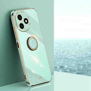 For Honor X50i+ 5G XINLI Straight Edge 6D Electroplate TPU Phone Case with Ring Holder(Mint Green)
