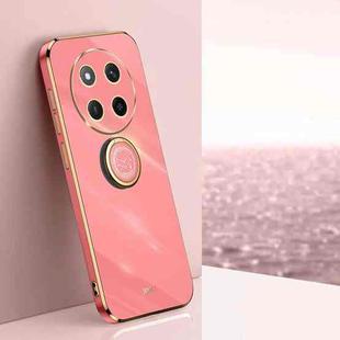 For Honor X60 Pro XINLI Straight Edge 6D Electroplate TPU Phone Case with Ring Holder(Hawthorn Red)