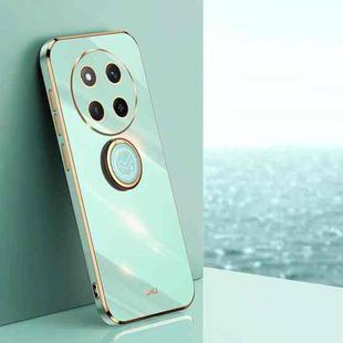 For Honor X60 Pro XINLI Straight Edge 6D Electroplate TPU Phone Case with Ring Holder(Mint Green)