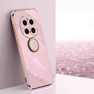 For Honor Magic7 Pro XINLI Straight Edge 6D Electroplate TPU Phone Case with Ring Holder(Cherry Purple)