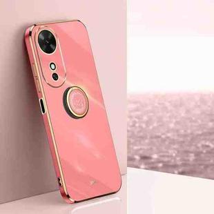 For Honor Play 60 XINLI Straight Edge 6D Electroplate TPU Phone Case with Ring Holder(Hawthorn Red)