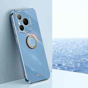 For Honor Power XINLI Straight Edge 6D Electroplate TPU Phone Case with Ring Holder(Celestial Blue)