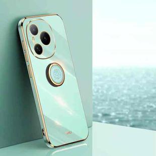 For Honor Power XINLI Straight Edge 6D Electroplate TPU Phone Case with Ring Holder(Mint Green)
