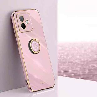 For Honor X60 GT XINLI Straight Edge 6D Electroplate TPU Phone Case with Ring Holder(Cherry Purple)