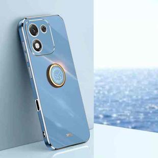 For Honor X70i XINLI Straight Edge 6D Electroplate TPU Phone Case with Ring Holder(Celestial Blue)