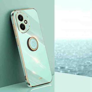 For Honor 400 Global 156.5mm XINLI Straight Edge 6D Electroplate TPU Phone Case with Ring Holder(Mint Green)